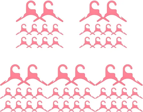 Miniatura 9 de POPETPOP 50 perchas de ropa para perros, lindo abrigo rosa para secar perros, perchas de plástico para ropa para mascotas, estantes de secado