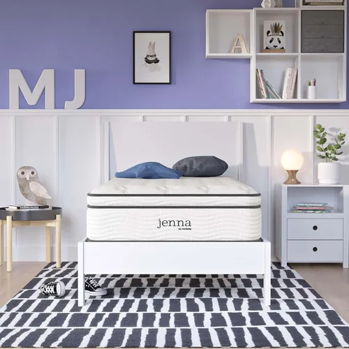 Miniatura 15 de Modway Jenna - Colchón King de muelles interiores (8 pulgadas), Espuma, Blanco