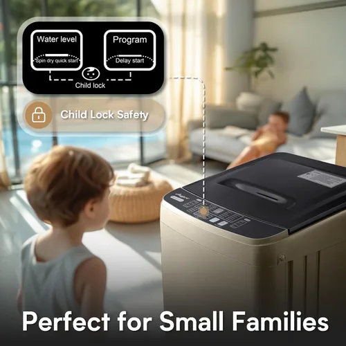 Miniatura 6 de Anypro - Lavadora portátil de 17.8LBS, lavadora y secadora compacta con 10 programas y 8 niveles de agua, ideal para apartamento, RV, dormitorio