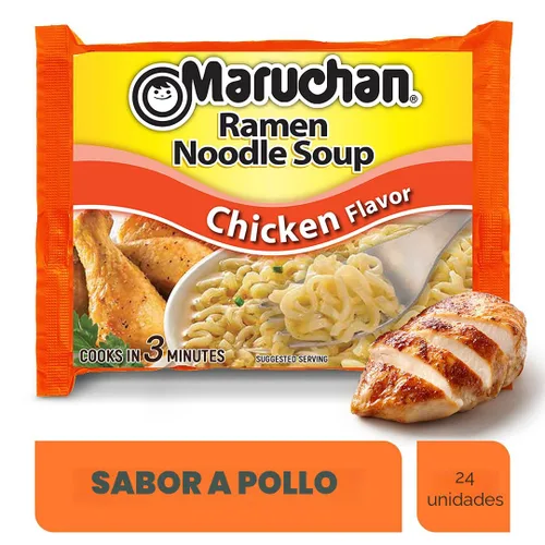 Miniatura 3 de Maruchan Ramen Fideos instantáneos sabor a pollo, comidas listas para comer, 3 oz, 24