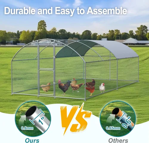 Miniatura 3 de Airynee Gallinero grande, gallineros para 20 pollos, corridos de pollo para patio con agua y cubierta resistente a los rayos UV, techo de cúpula
