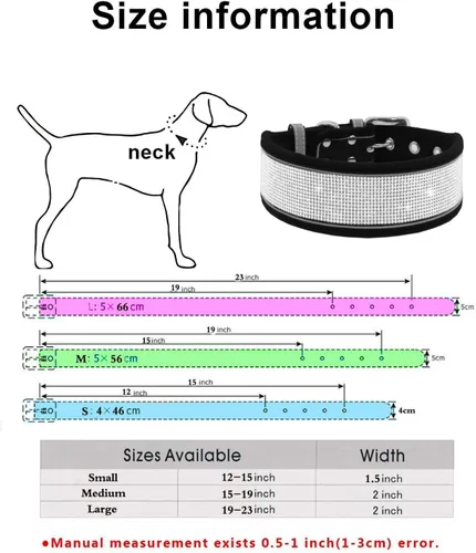 Miniatura 2 de Collar de perro con diamantes de imitación, suave, cómodo y elegante, con rayas reflectantes brillantes, collar ajustable de cristal de diamante