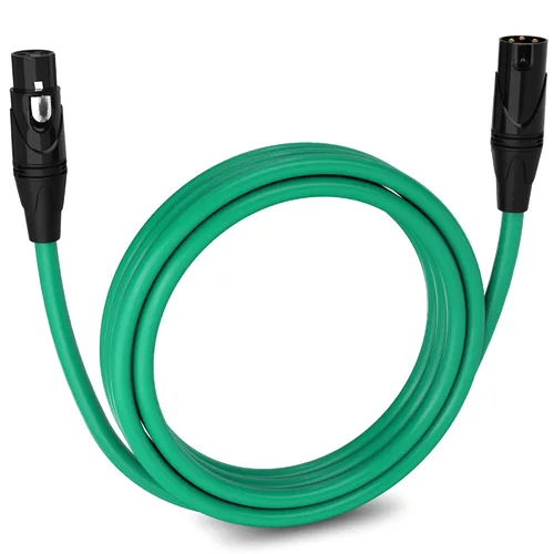 Miniatura 169 de LyxPro Cable de micrófono XLR hembra a macho de ángulo recto de 3 pines de 1.5 pies para altavoces amplificados, interfaz de audio, rendimiento