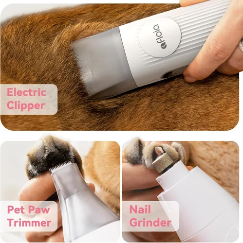 Miniatura 4 de Afloia Kit de aseo para perros 6 en 1, aspiradora para mascotas para desprendimiento, aspiradora de pelo de perro con cortaúñas, lijadora, cepillo