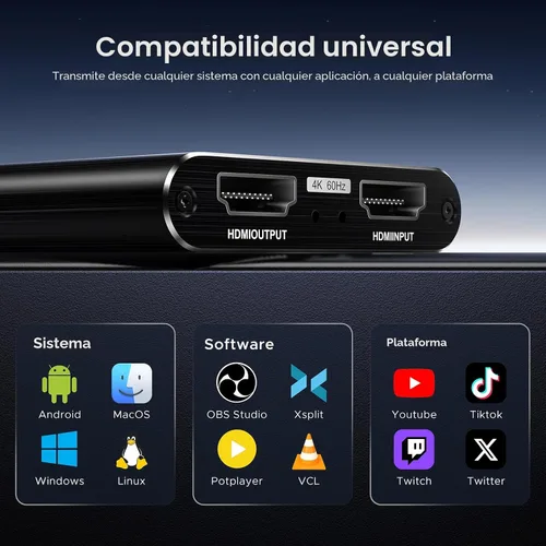 Miniatura 7 de XIIXMASK Tarjeta de captura de video, tarjeta de captura de audio y video, tarjeta de captura USB 3.0 4K HDMI Loop-Out, 1080P 60FPS/2K 30FPS captura