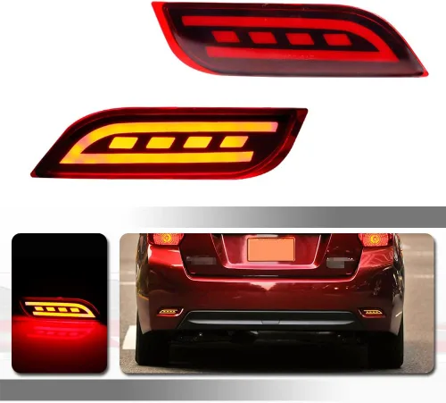 Para Subaru 2008-14 WRX/STI, 08 en adelante Impreza, 13 en adelante XV Crosstrek Reflector Parachoques Luces traseras Parada de Freno y Luces