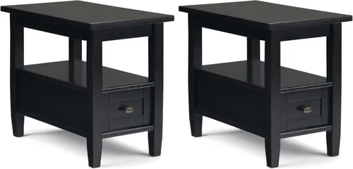 Miniatura 25 de SIMPLIHOME Warm Shaker - Mesa auxiliar de madera maciza de 20 pulgadas de ancho x 20 pulgadas de alto, color marrón carbón envejecido, mesa