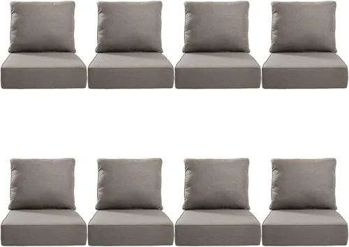 Miniatura 79 de Rilyson Cojines de patio para muebles de exterior, 22 x 24 pulgadas, respaldo alto y asiento profundo, cojín de exterior para sillas de patio, sofá