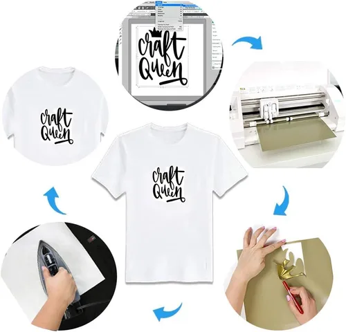 Miniatura 5 de Viewmoi Vinilo de transferencia de calor HTV para camisetas rollos de 12 pulgadas por 7 pies (negro)