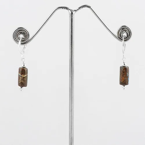 Miniatura 53 de Aretes de aro de cristal afganita natural Piedras afganas de alto grado Aretes chapados en plata Gota lisa Joyas de piedras preciosas hechas