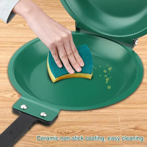 Miniatura 7 de Pasamer Doble Lado Antiadherente Revestimiento Cerámico Flip Sartén Pancake Maker Hogar Cocina Utensilios de cocina Verde Negro