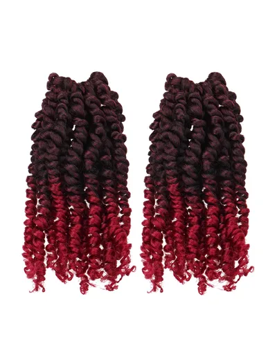 Miniatura 33 de Cabello de Ganchillo Pre-Retorcido Passion Twist para Mujeres Negras y Niños, Cabello Passion Twist Pre-Enrollado Trenzas Bohemias 4 Pulgadas 8