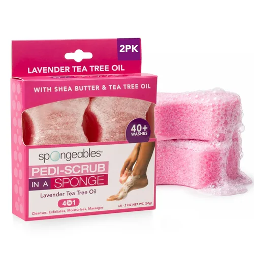 Miniatura 33 de Spongeables Pedi Scrub Foot Exfoliating 20+ Wash Sponge