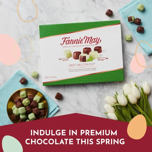 Miniatura 5 de Fannie May, caramelo de chocolate con leche, meltaways de menta, caja de regalo, 11.5 onzas