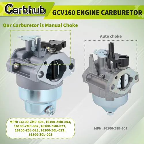 Miniatura 3 de Carbhub Carburador GCV160 para Honda GCV160 GCV160A GCV160LA GCV160LE HRB216 HRS216 HRT216 HRZ216 Reemplaza 16100-ZM0-804 16100-ZM0-802