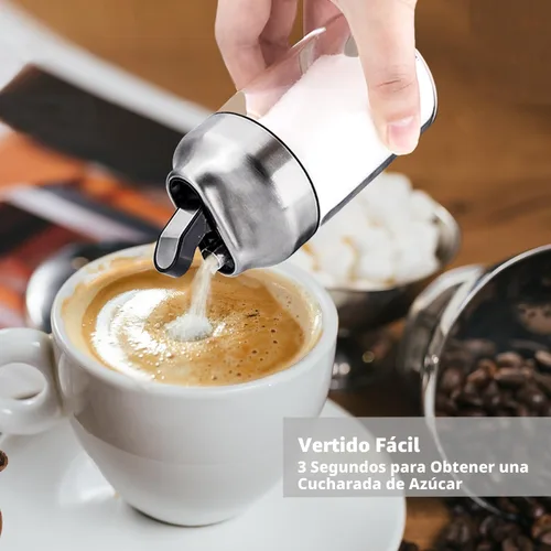 Miniatura 2 de Aelga Dispensador de azúcar de vidrio con boquilla de vertido, vertedor pesado, accesorios de barra de café para café, té y hornear
