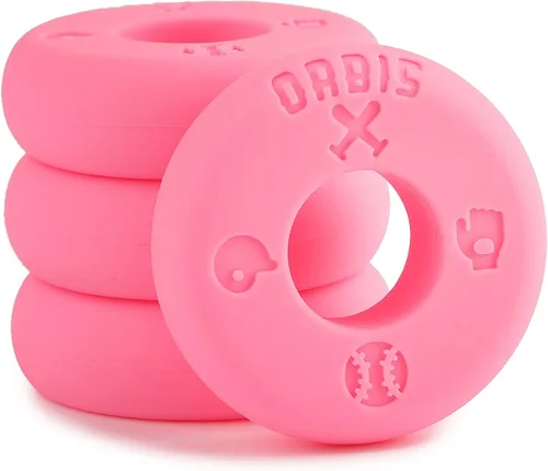 Miniatura 10 de Orbis - Anillos de estrangulamiento con agarre de bate con iconos de béisbol, paquete de 4, apilador de perilla de murciélago para béisbol juvenil