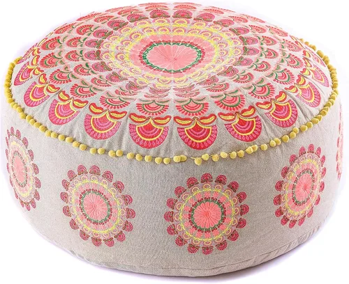 Miniatura 11 de Mandala Life ART Funda de cojín para el suelo bohemia – Decoración de lujo para habitación artesanal, funda de puf para meditación, yoga y área