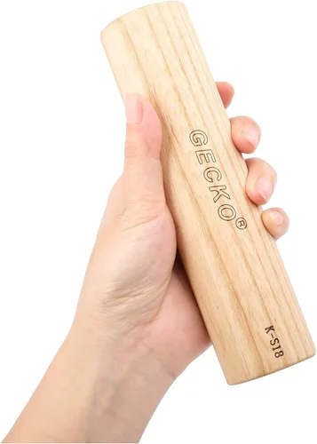 GECKO Maracas Sand Hammer Percusión - Instrumento de percusión, maraca natural de madera para amantes de la música, utilizado en actuaciones en vivo