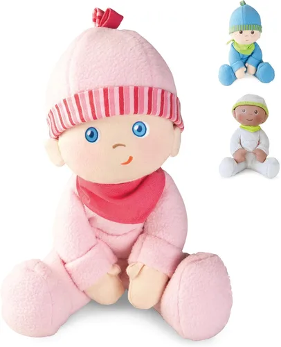 HABA Muñeca Snug Up Luisa 8" My First Baby Doll, Lavable a Máquina y Segura desde el Nacimiento, Juguetes para Recién Nacidos Luisa/Rosa