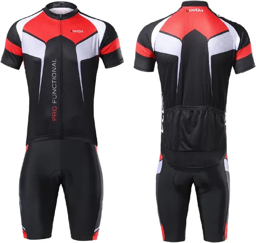 Miniatura 9 de LIXADA Camiseta de ciclismo para hombre de manga corta con pantalones cortos acolchados de secado rápido para verano, ropa corta para bicicleta