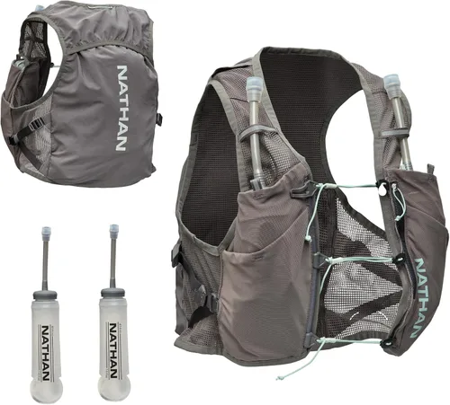 Nathan - Chaleco de hidratación para mujer - Malla ligera, transpirable, 2 frascos de 14 oz, vejiga de 2 L, chaleco reflectante, Pinnacle Breeze