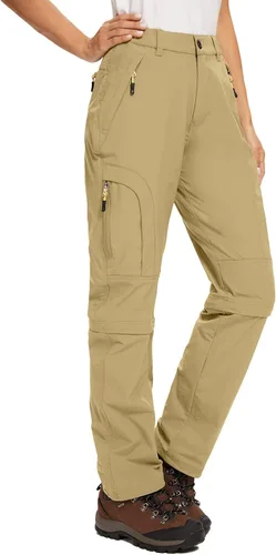 Pantalones deportivos convertibles de senderismo para mujer, elásticos, de secado rápido, ligeros, con cremallera, pantalones para safari, viajes de