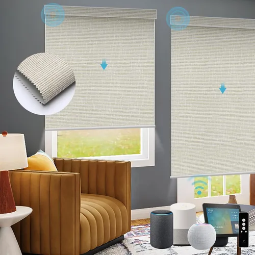 Miniatura 15 de SmartWings Persianas Motorizadas con Sombras para Ventana Control Remoto Funciona con Thread Apple Homekit Z-Wave Alexa 100% Blackout de Doble Cara