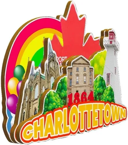 Miniatura 2 de Charlottetown - Imán de madera para nevera, Isla del Príncipe Eduardo, Canadá, Monumentos 3D, recuerdos coleccionables, decoración hecha a mano -2247