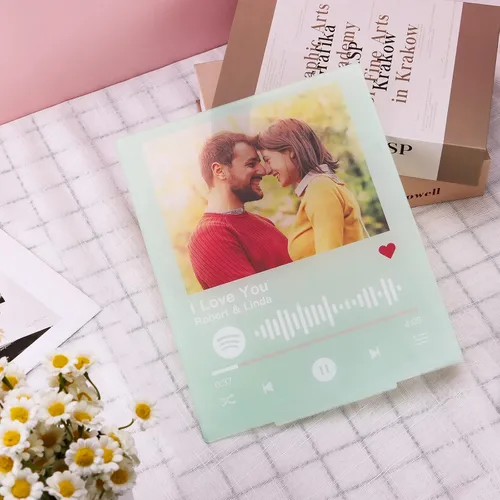 Miniatura 5 de Placa de Spotify personalizada con soporte acrílico, placa de vidrio Spotify, regalos de cumpleaños para mujeres, canción acrílica personalizada
