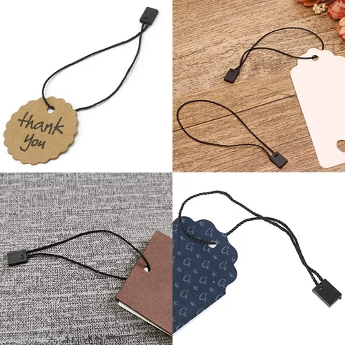 Miniatura 7 de 500 sujetadores de etiqueta colgante de 7 pulgadas, cuerdas de nailon negro y 500 pines de seguridad de metal negro de 0.85 pulgadas, pasadores