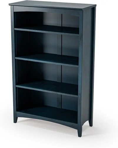 Miniatura 14 de Camaflexi Estantería estilo Shaker de 4 estantes, madera maciza, 48 pulgadas de alto, estantería ajustable, parte trasera cerrada, estantería