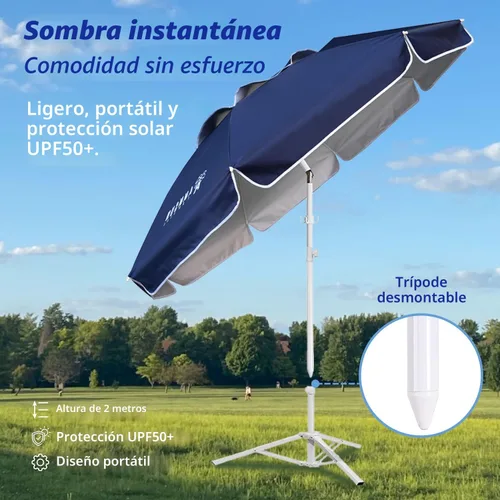 Miniatura 3 de AMMSUN Sombrilla de Sombra, Paraguas Portátil Premium con Soporte, Toldo Independiente Ligero de 6.5 pies para Juegos Deportivos, Protección Solar