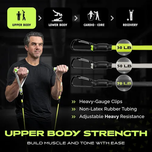 Miniatura 3 de Rage Fitness Ex Kit 9 en 1 gimnasio en una bolsa – Bandas elásticas, para glúteos y resistencia con asas, anclaje de puerta, viajes, oficina