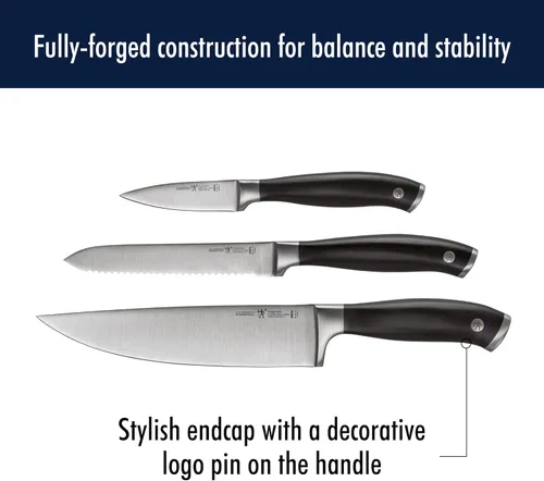 Miniatura 6 de HENCKELS Forged Elite Razor-Sharp - Juego de cuchillos de cocina de 3 piezas, cuchillo de chef, cuchillo de pelar, cuchillo de pan, ingeniería