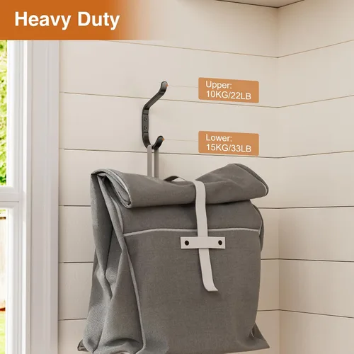 Miniatura 2 de Paquete de 12 ganchos de pared para colgar abrigos/toallas, colgador de pared para mochila, ropa, sombrero, bolso y puerta, armario, baño