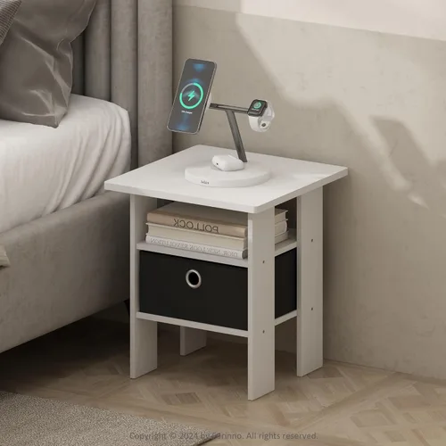 Miniatura 22 de Mesa de noche con cajón Furinno, Madera Roble francés