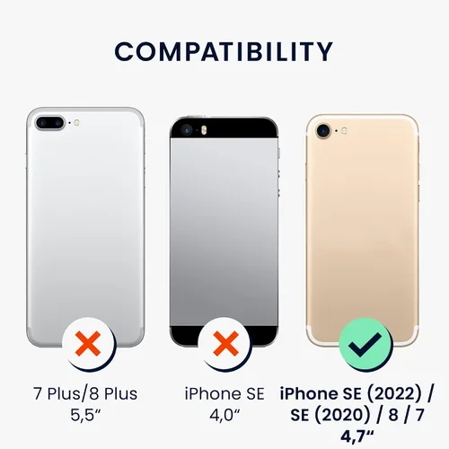 Miniatura 2 de kwmobile Funda compatible con Apple iPhone SE (2022) / iPhone SE (2020) / iPhone 8 / iPhone 7 - Funda de TPU suave con protección para cámara