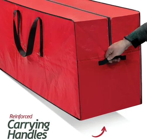 Miniatura 2 de Sagler Bolsa de almacenamiento para árbol de Navidad de 9 pies, impermeable, resistente, bolsa grande para árbol de Navidad, asas reforzadas, doble