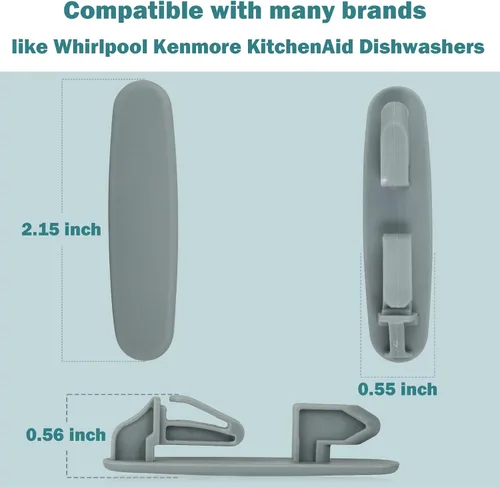 Miniatura 2 de 8565925 Reemplazo de clip de tope de riel deslizante para lavavajillas Whirlpool Kenmore KitchenAid, piezas de estante superior (paquete de 2)