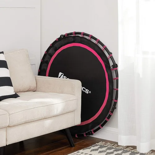 Miniatura 8 de SONGMICS Mini trampolín de fitness de 40 pulgadas, rebote de fitness con pasamanos ajustable, trampolín plegable para entrenamiento en casa, carga