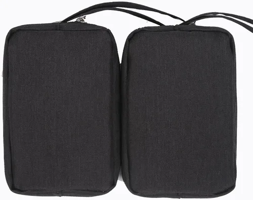 Miniatura 4 de Bolsa pequeña con cremallera de 2 piezas, organizador suave portátil para artículos de tocador, bolsa de transporte para artículos de tocador, mini