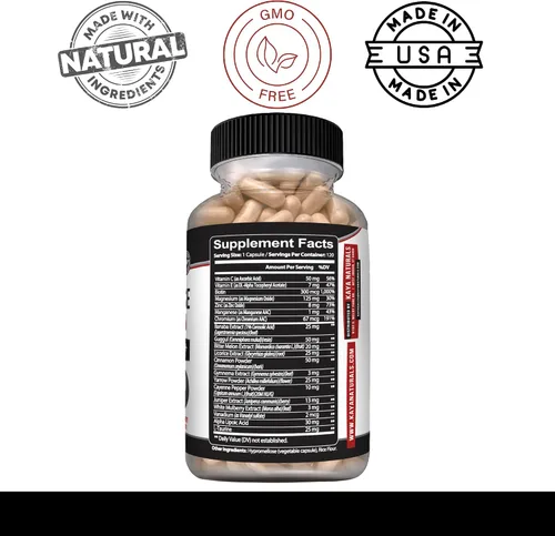 Miniatura 3 de Kaya Naturals Suplemento de gluco saludable con amargo Apoya niveles y función saludables, 20 hierbas, vitaminas y minerales, ácido alfa lipoico