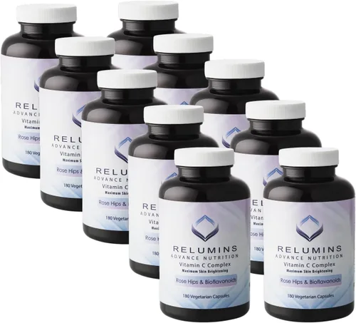 Miniatura 9 de Relumins Advance Vitamina C - Complejo iluminador de la piel MAX con escaramujos y bioflavonoides - 180 cápsulas