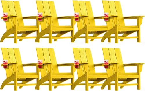 Miniatura 40 de Silla Adirondack moderna, sillas de patio de plástico HDPE para todo tipo de clima, silla para hoguera, sillas de césped al aire libre para terraza