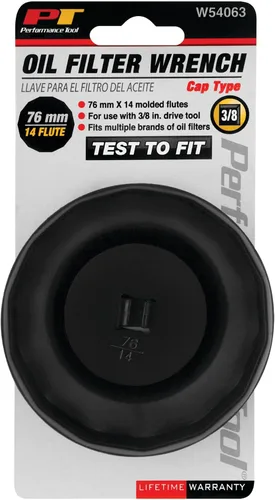 Miniatura 3 de Performance Tool W54063 Llave de filtro de aceite de construcción de acero de 76 mm, 14 ranuras para herramienta de accionamiento de 3/8 pulgadas