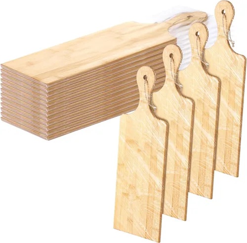 Miniatura 9 de Patelai Juego de 12 Tablas de Cortar de Madera con Asas, Tablas de Cortar Grandes para Servir en la Cocina, Tablas de Cortar Simples a Granel