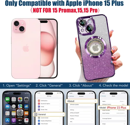Miniatura 363 de Misscase Funda magnética con purpurina para iPhone 11 compatible con MagSafe, protección completa, delgada, a prueba de golpes, antiarañazos