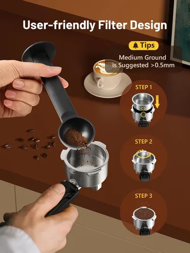 Miniatura 8 de Máquina de espresso KEENSTAR de 20 bares con preparación rápida de café frío, máquina de café caliente y helado, máquina de espresso con espumador