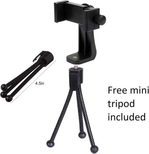 Miniatura 2 de Alphx - Juego de adaptador universal para trípode para teléfono celular, compatible con iPhone, Samsung y todos los teléfonos, gira vertical